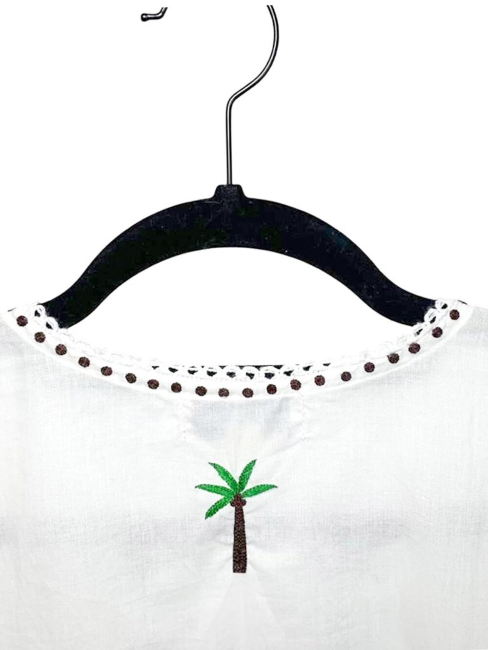 THE BAREFOOT MONKEY Embroidered Palm Tree Popover Top - Picture 5 of 8
